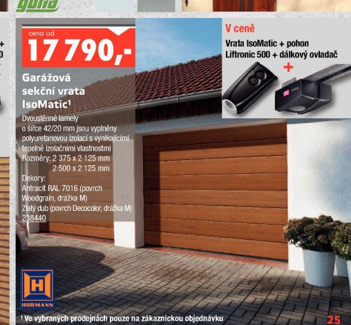Garážová sekční vrata IsoMatic