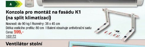 Konzola pro montáž na fasádu K1