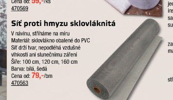 Síť proti hmyzu sklovláknitá
