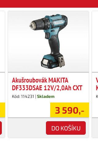Akušroubovák MAKITA DF333DSAE 12V/2,0Ah CXT