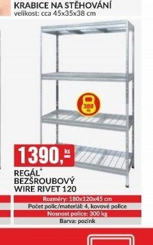 REGÁL BEZŠROUBOVÝ WIRE RIVET 120
