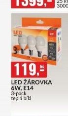 LED žárovka 6W, E14