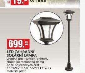 LED zahradní solární lampa