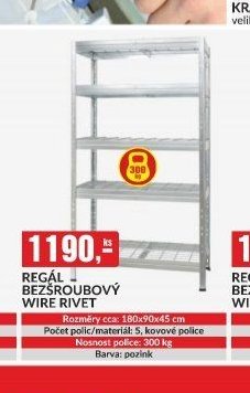 REGÁL BEŠROUBOVÝ WIRE RIVET