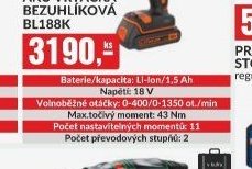 AKU VRTAČKA BEZUHLÍKOVÁ BL188K