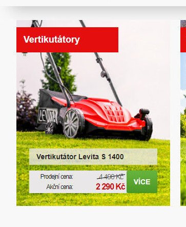 Vertikutátor Levita S 1400