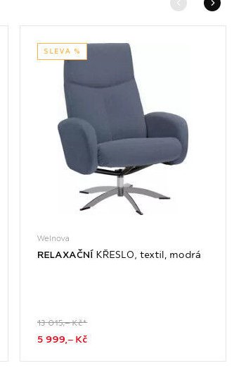 RELAXAČNÍ KŘESLO, textil, modrá