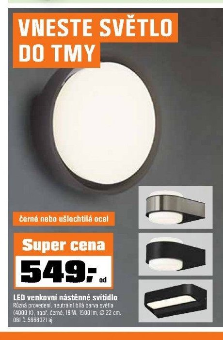 LED venkovní nástěnné svítidlo