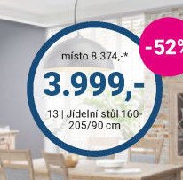 Jídelní stůl 160-205/90 cm