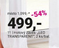 11 | Hotový závěs LEO TRANSPARENT, 2 ks/bal.