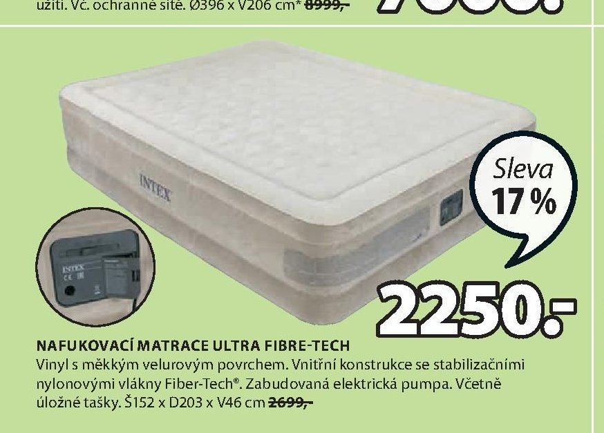 NAFUKOVACÍ MATRACE ULTRA FIBRE-TECH