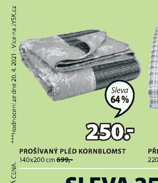 PROŠÍVANÝ PLÉD KORNBLOMST