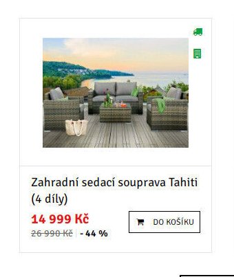 Zahradní sedací souprava Tahiti (4 díly)