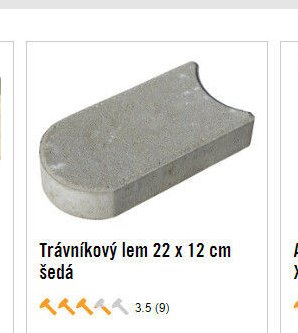 Trávníkový lem 22 x 12 cm šedá