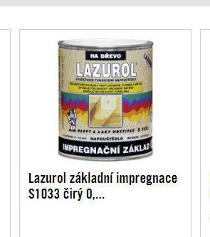 Lazurol základní impregnace S1033 čirý 0,...