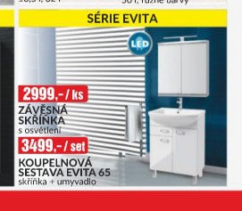 Série Evita (Závěsná skříňka, Koupelnová sestava)