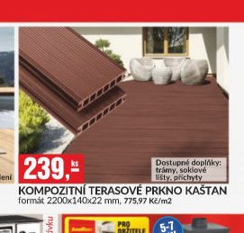 Kompozitní terasové prkno kaštan
