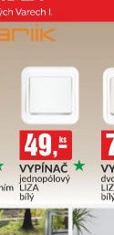 VYPÍNAČ dvojitý LIZA bílý