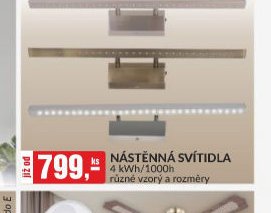 NÁSTĚNNÁ SVÍTIDLA 4 kWh/1000h různé vzory a rozměry