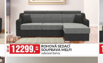 ROHOVÁ SEDACÍ SOUPRAVA MELFI vybrané barvy