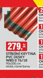 STŘEŠNÍ KRYTINA PVC DESKY WBS II 76/18 90x200 cm