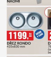 DŘEZ RONDO 45x830 mm