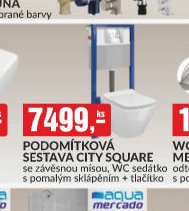 PODOMÍTKOVÁ SESTAVA CITY SQUARE se závěsnou mísou, WC sedátko s pomalým sklápěním + tlačítko