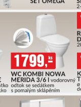 WC KOMBI NOWA MERIDA 3/6 l vodorovný odtok se sedátkem s pomalým sklápěním