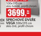 SPRCHOVÉ DVEŘE VEGA 100x195 cm sklo čiré, profil chrom
