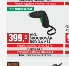 Aku šroubovák BSD 3,6 V Li