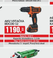 Aku vrtačka BDCDD 12