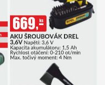 Aku šroubovák Drel 3,6 V
