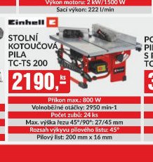 Stolní kotoučová pila TC-TS 200