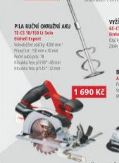 Pila ruční okružní aku TE-CS 18/150 Li-Solo Einhell Expert