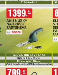 Aku nůžky na trávu Bosch Easyshear