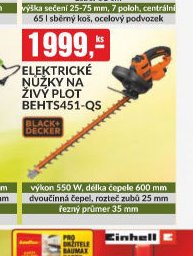 Elektrické nůžky na živý plot Black+Decker BEHTS451-QS