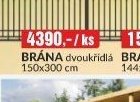 Brána dvoukřídlá 150x300 cm