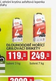 Dlouhodobě hořící grilovací brikety 3 kg