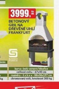 Betonový gril na dřevěné uhlí Frankfurt