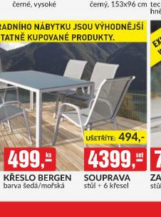 KŘESLO BERGEN barva šedá/mořská