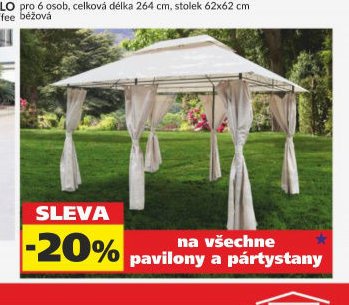 SLEVA -20% na všechny pavilony a partystany