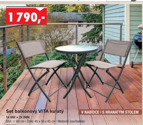 Set balkonový VITA kulatý