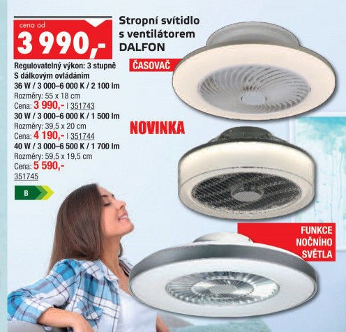 Stropní svítidlo s ventilátorem DALFON