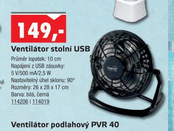 Ventilátor stolní USB