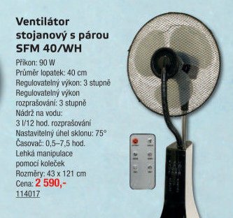 Ventilátor stojanový s párou SFM 40/WH