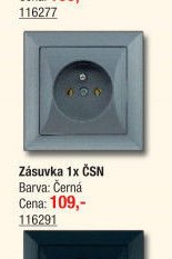 Zásuvka 1x ČSN Grafit
