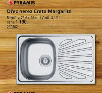 Dřez nerez Creta Margarita