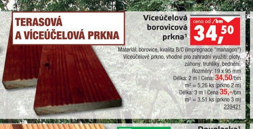 Víceúčelová borovicová prkna