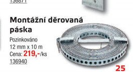 Montážní děrovaná páska