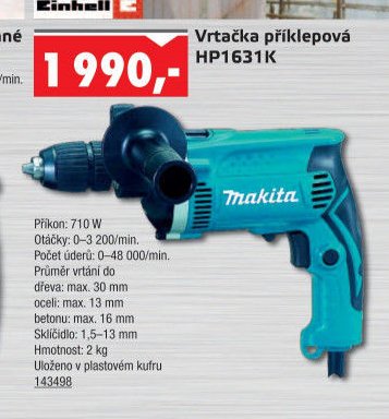 Vrtačka příklepová HP1631K